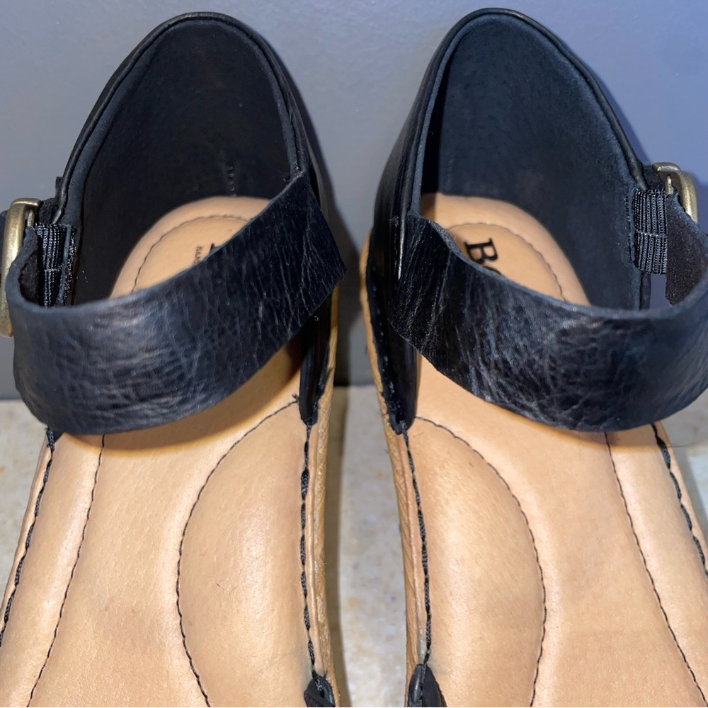 BORN Nellie Comfort Mary Jane Wedge Sandal Leather Clog Handcrafted Scandi Boho - Picture 14 of 16